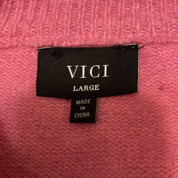 VICI Pink Sweater Dress with Tie Waist - Picture 2 of 2